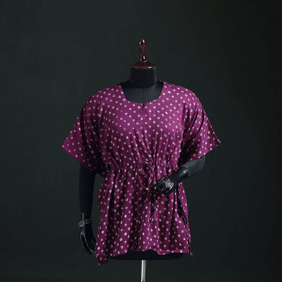 Bandhani Tie-Dye Cotton Kaftan (Short) 19