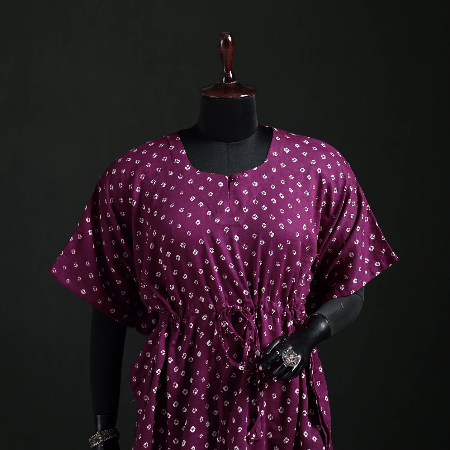 Bandhani Tie-Dye Cotton Kaftan (Short) 19