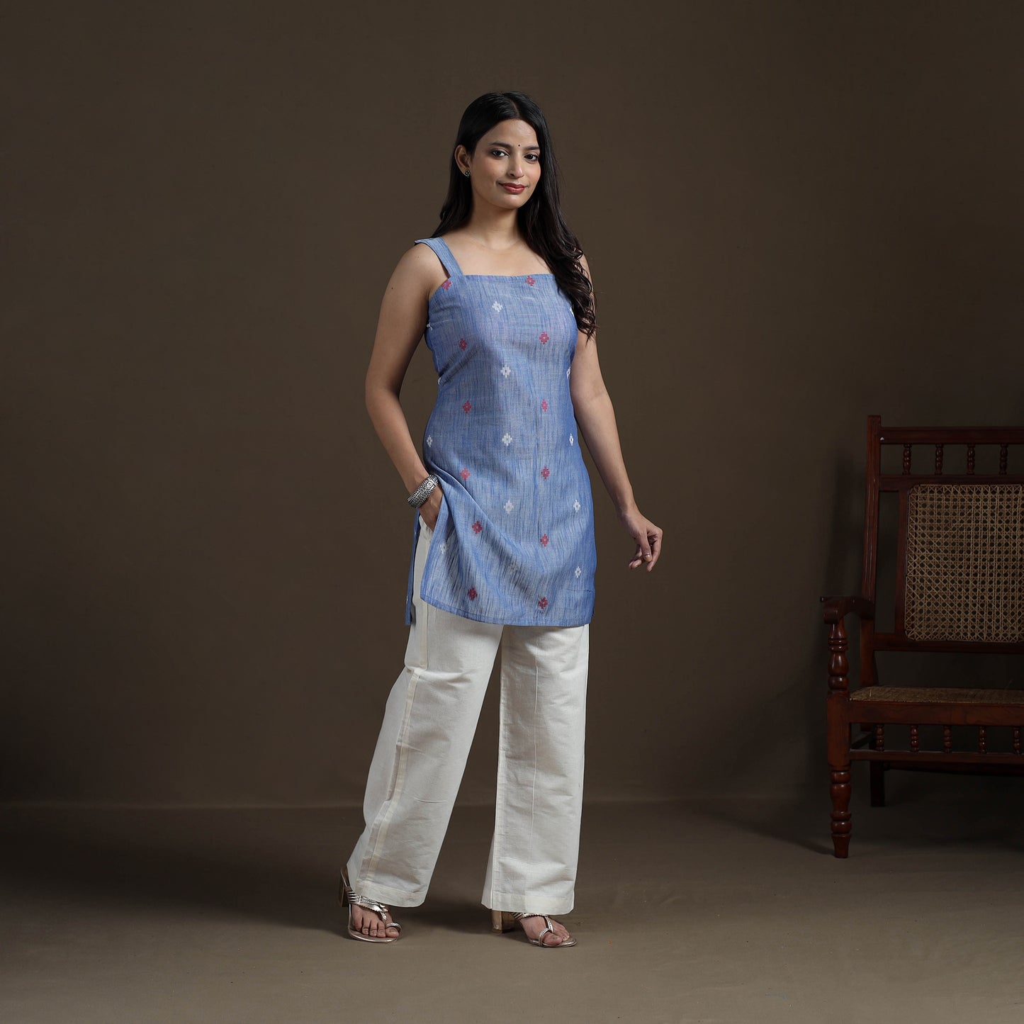 Cotton Short Jacquard Kurta for Women 06