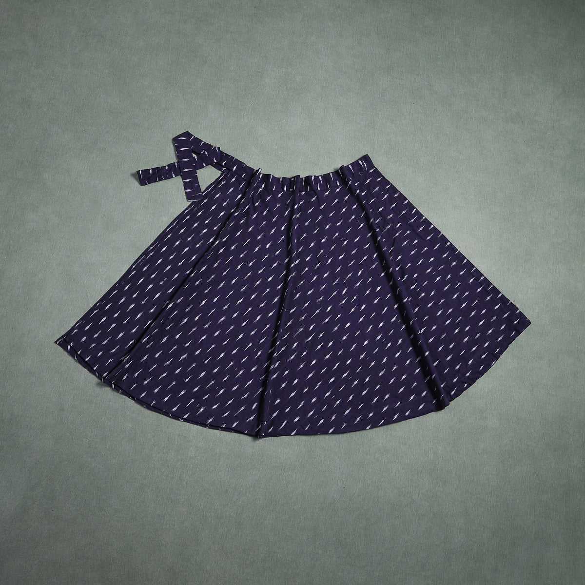 Blue - Pochampally Ikat Cotton Wrap Around Skirt 40