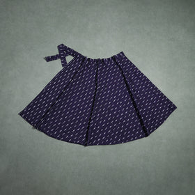 Blue - Pochampally Ikat Cotton Wrap Around Skirt 40