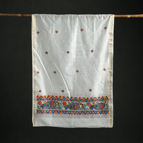 Handloom Chanderi Silk Handpainted Madhubani Dupatta with Zari Border 28