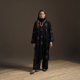 Kashmiri Heavy Sozni Hand Embroidered Handwoven Merino Wool Pheran 33