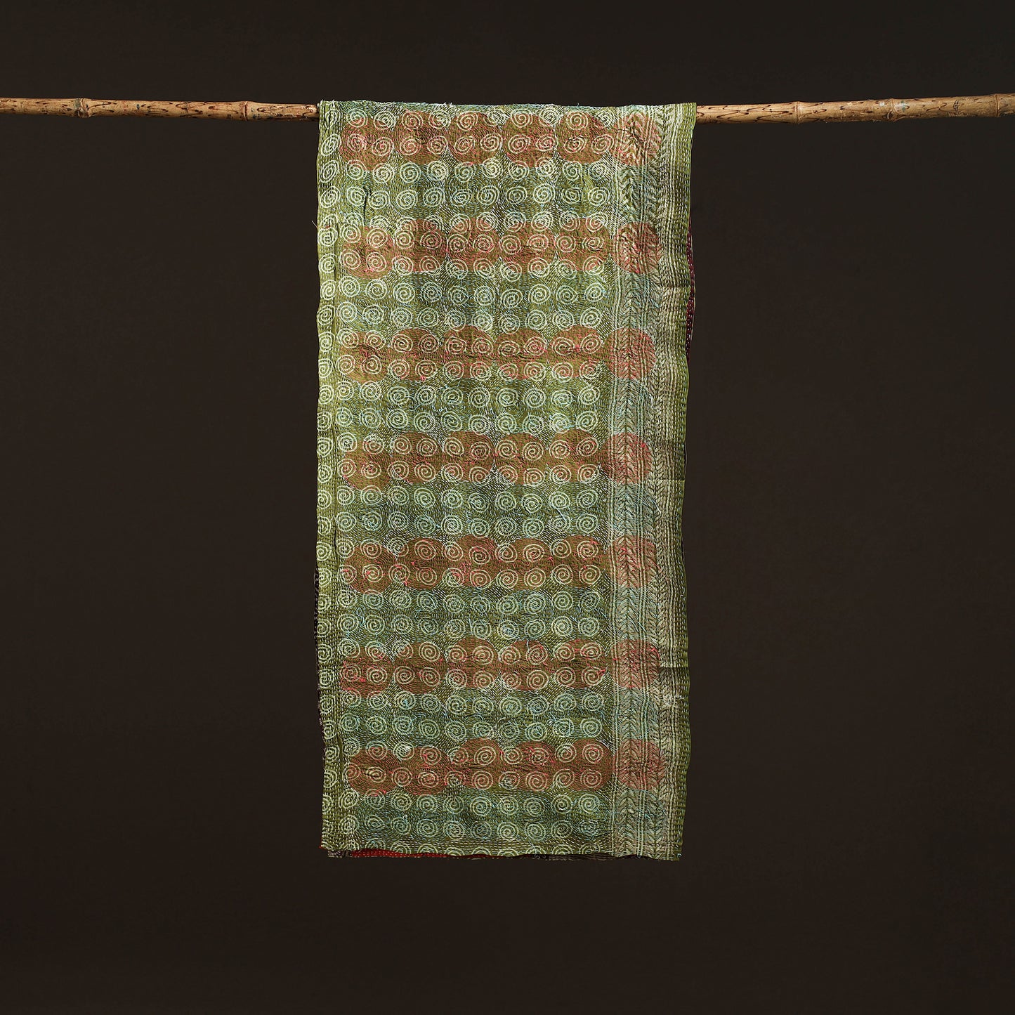 Reversible Silk Bengal Hand Kantha Stitch Stole 138