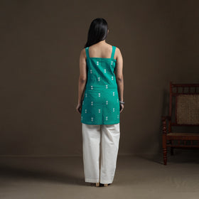 Green - Cotton Short Jacquard Kurta for Women 08