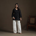 Black - Cotton Short Jacquard Kurta for Women 12