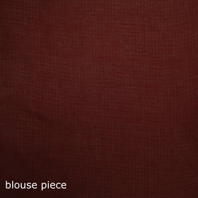 Nazaakat Kota Doria Cotton Plain Saree with Blouse Piece & Earrings 31