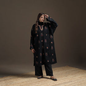 Kashmiri Heavy Sozni Hand Embroidered Handwoven Merino Wool Pheran 35