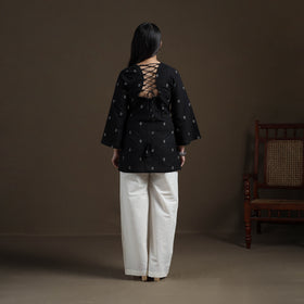 Black - Cotton Short Jacquard Kurta for Women 12