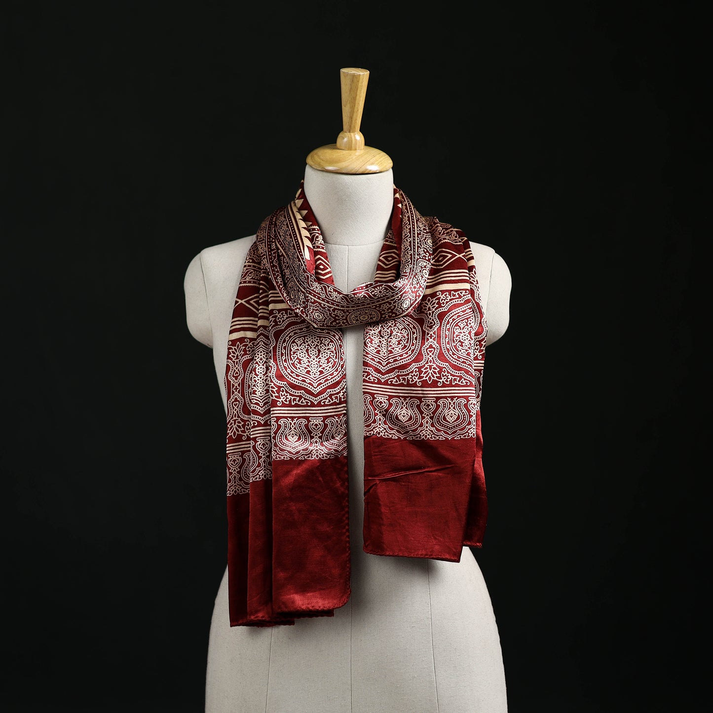 Kutch Printed Mashru Silk Stole 01
