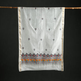 Handloom Chanderi Silk Handpainted Madhubani Dupatta with Zari Border 15