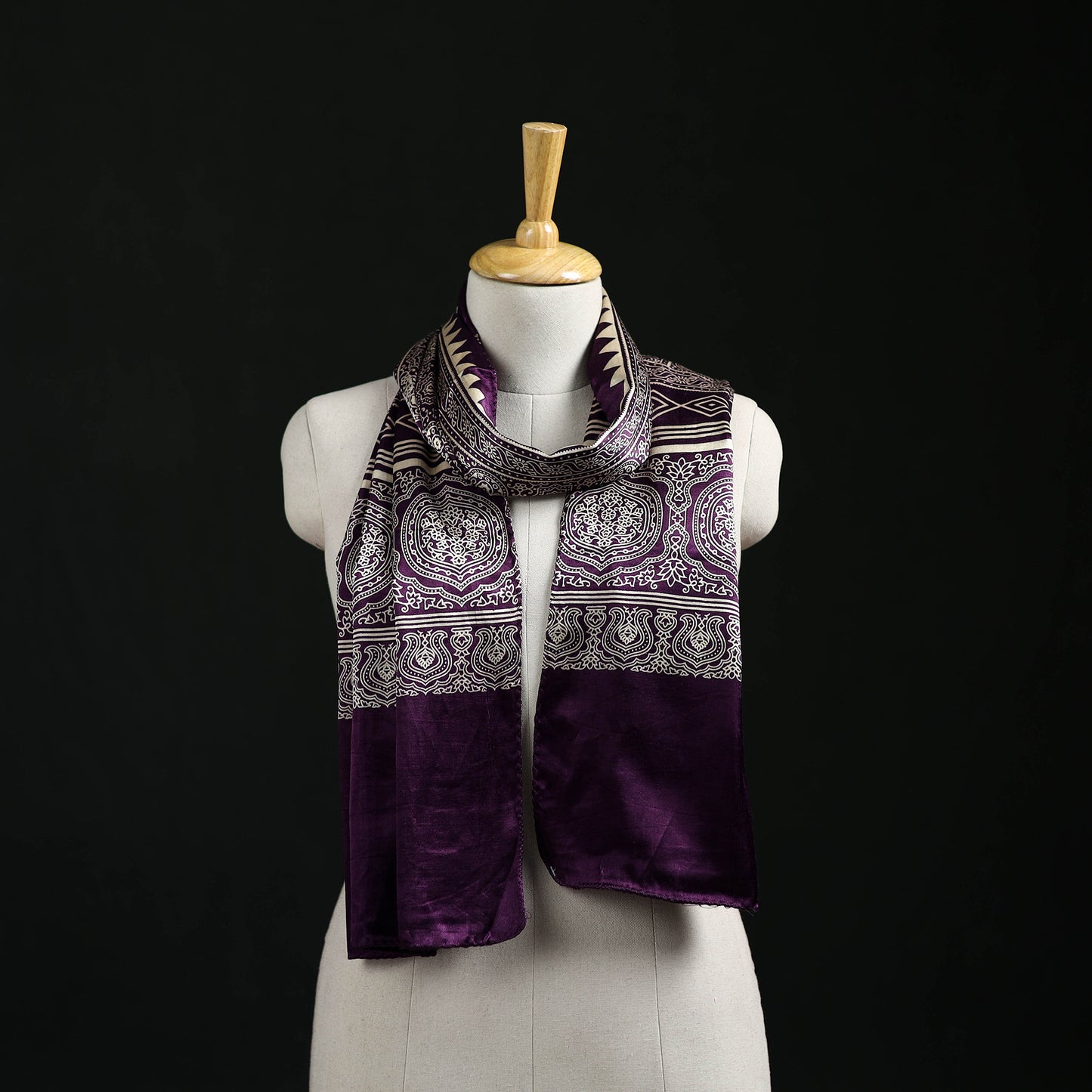 Kutch Printed Mashru Silk Stole 05