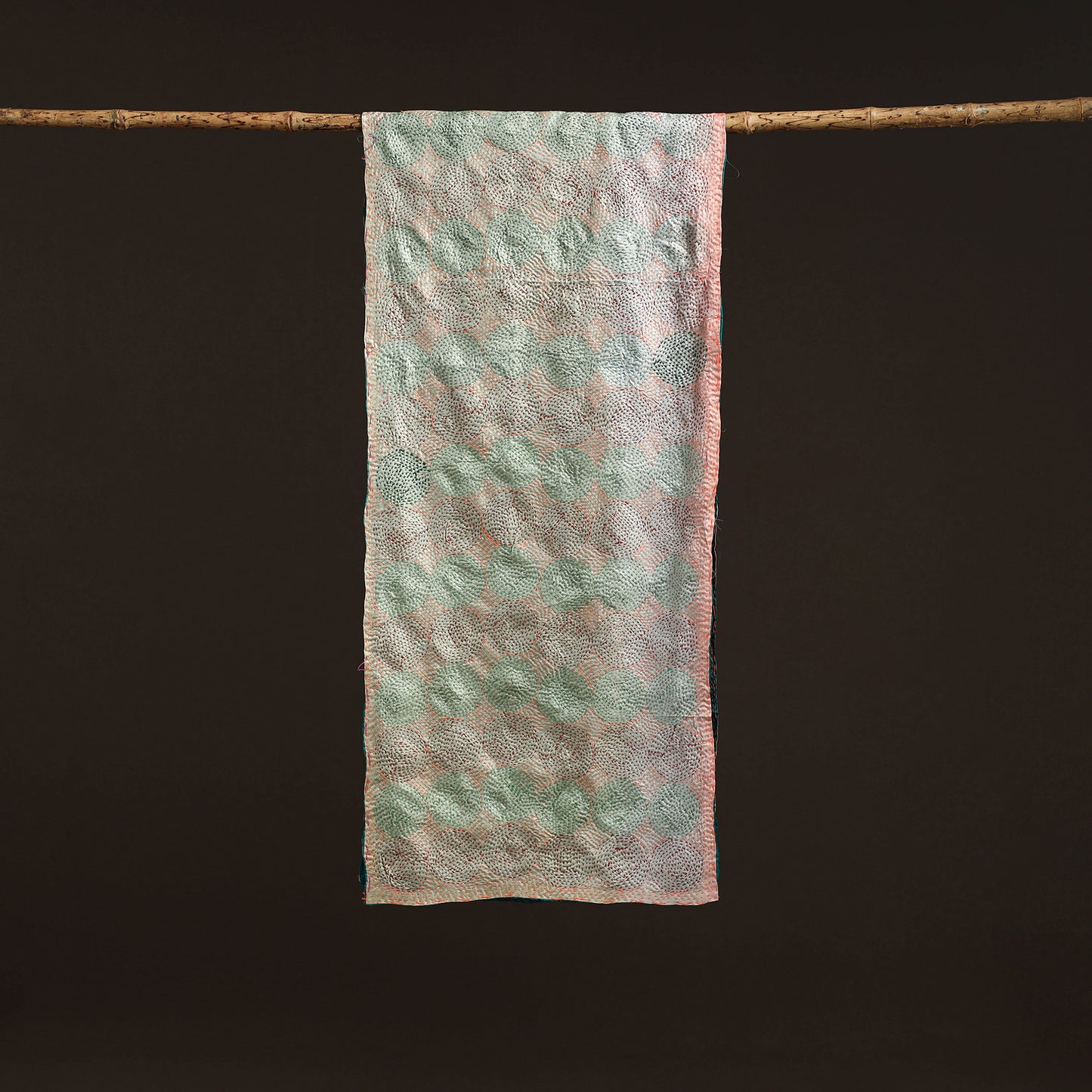 Reversible Silk Bengal Hand Kantha Stitch Stole 126