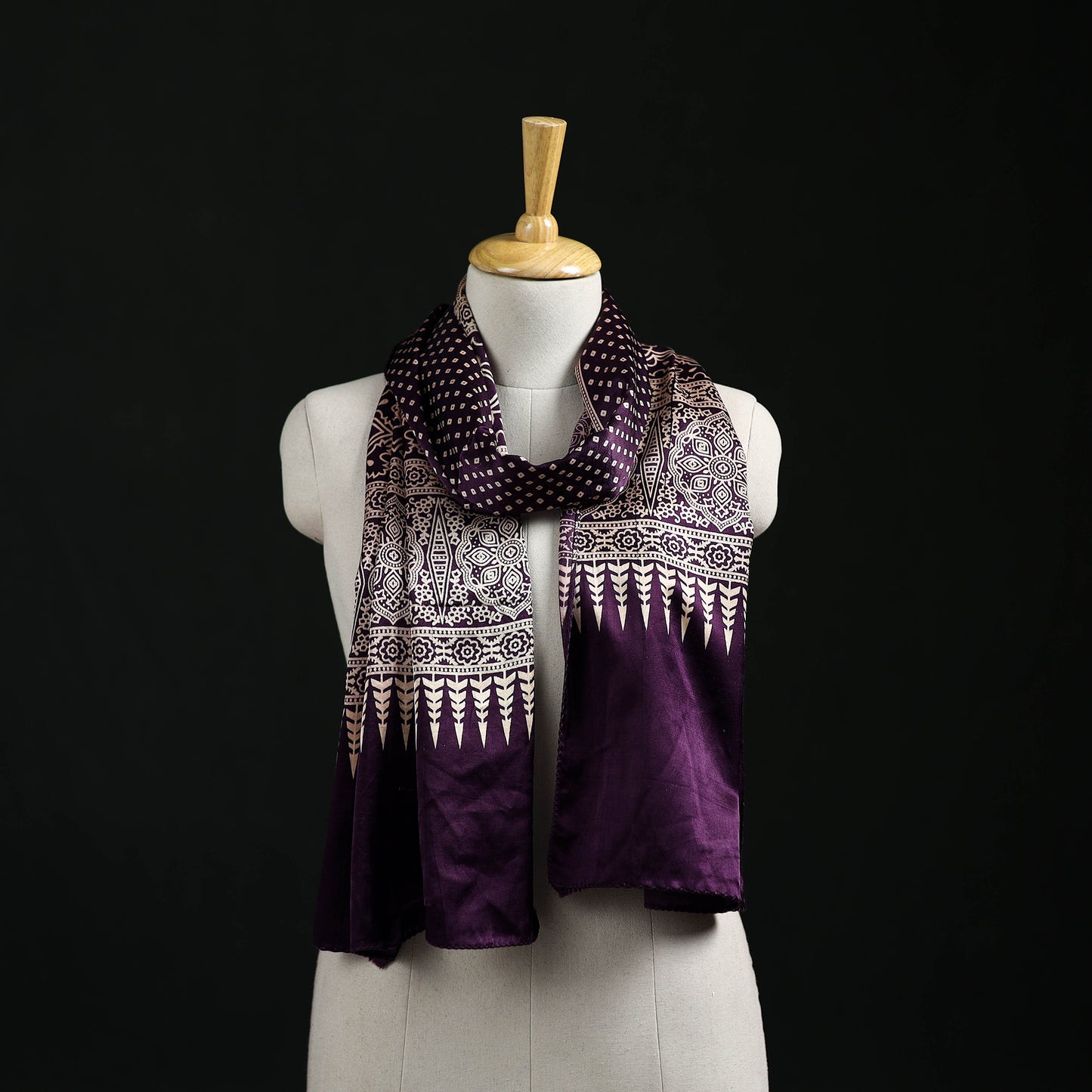 Kutch Printed Mashru Silk Stole 07