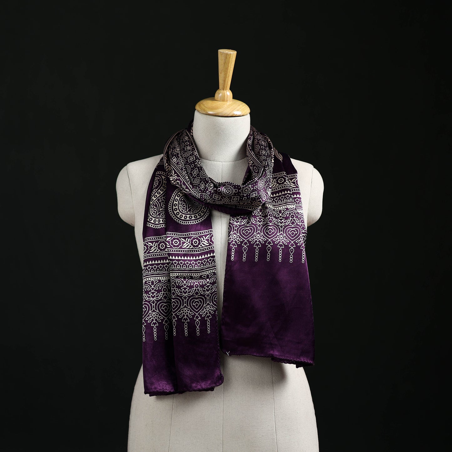 Kutch Printed Mashru Silk Stole 08