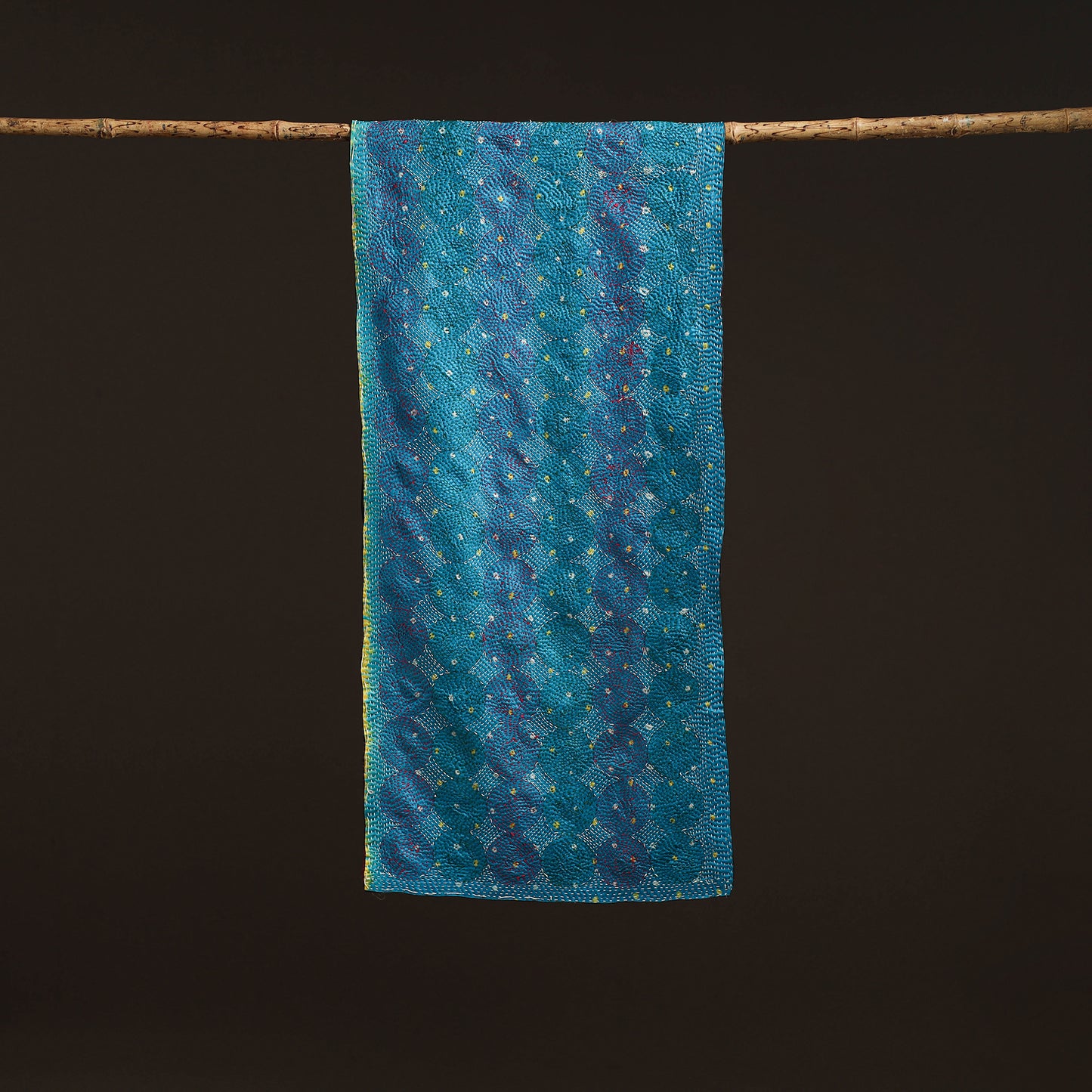 Reversible Silk Bengal Hand Kantha Stitch Stole 123