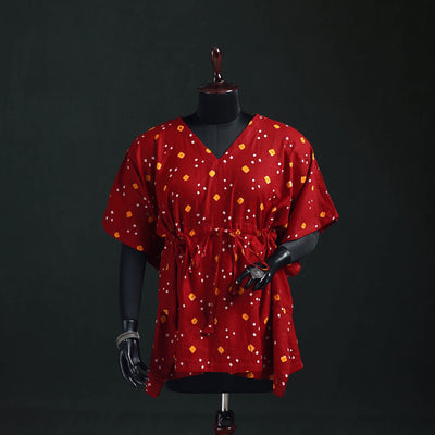 Bandhani Tie-Dye Cotton Kaftan (Short) 15