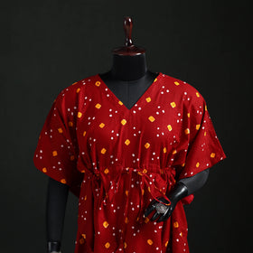 Bandhani Tie-Dye Cotton Kaftan (Short) 15