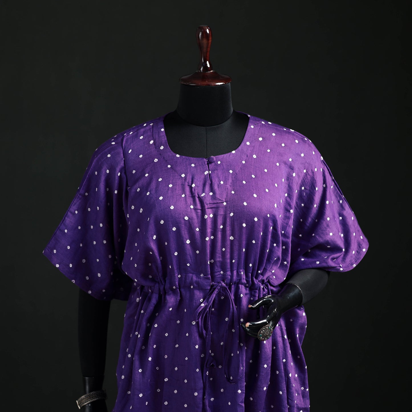 Bandhani Tie-Dye Cotton Kaftan (Short) 14