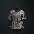 Kalamkari Hand Block Print Natural Dyed Cotton Kaftan (Short) 04