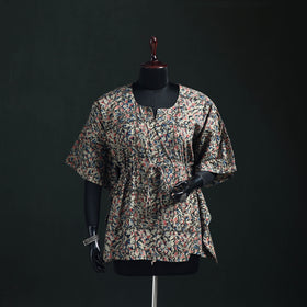 Kalamkari Hand Block Print Natural Dyed Cotton Kaftan (Short) 04
