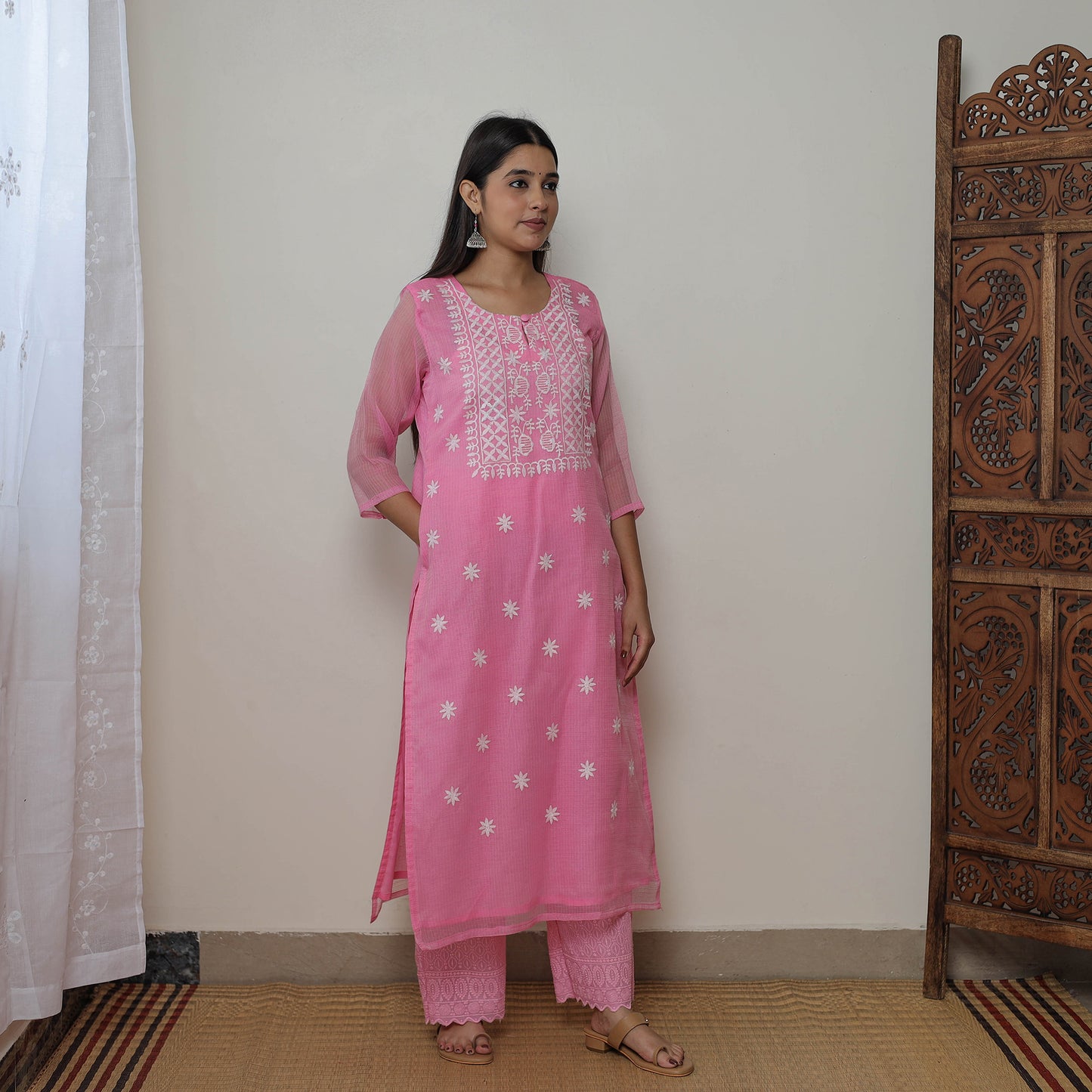 Kota Doria Kurta Suit Set