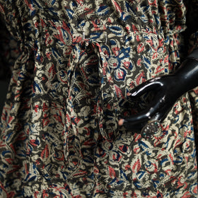 Kalamkari Hand Block Print Natural Dyed Cotton Kaftan (Short) 04