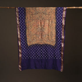 Brown - Kutch Rai Bandhani Pure Mul Cotton Saree with Blouse Piece 40
