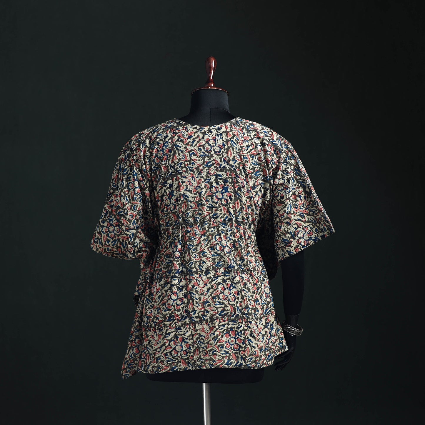Kalamkari Hand Block Print Natural Dyed Cotton Kaftan (Short) 04