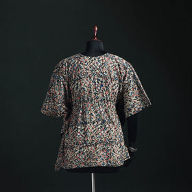 Kalamkari Hand Block Print Natural Dyed Cotton Kaftan (Short) 04