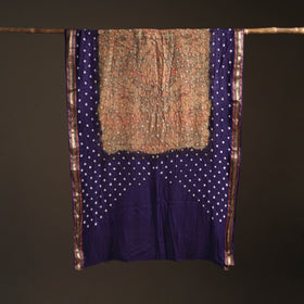 Brown - Kutch Rai Bandhani Pure Mul Cotton Saree with Blouse Piece 39