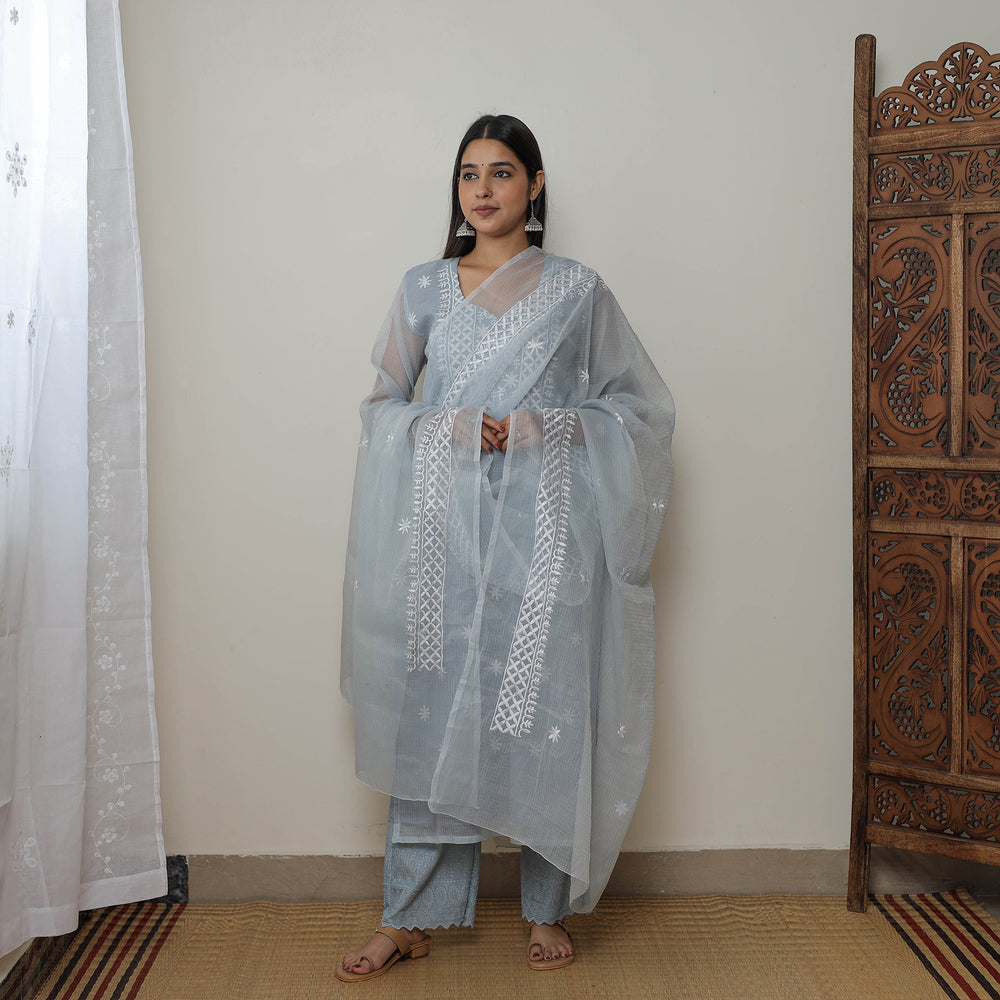 Kota Doria Kurta Suit Set