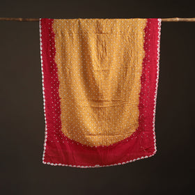 Yellow - Kutch Rai Bandhani Pure Mul Cotton Saree with Blouse Piece 38