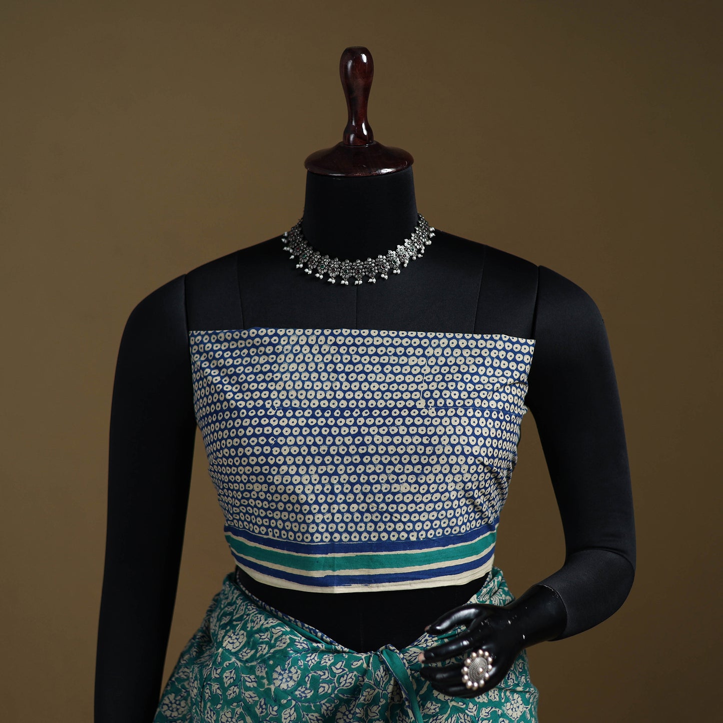 Green - Gamthi Hand Block Print Pure Mul Cotton Saree with Blouse Piece 16