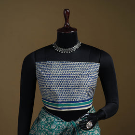 Green - Gamthi Hand Block Print Pure Mul Cotton Saree with Blouse Piece 16