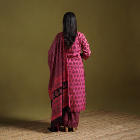 Natural Dyed Hand Block Bagh Print Cotton Suit Set with Dupatta for Women 10