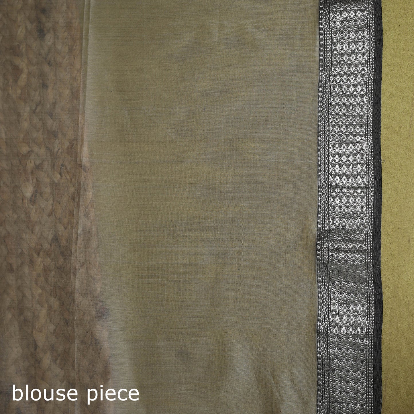 Grey - handloom silk cotton maheshwari saree with zari