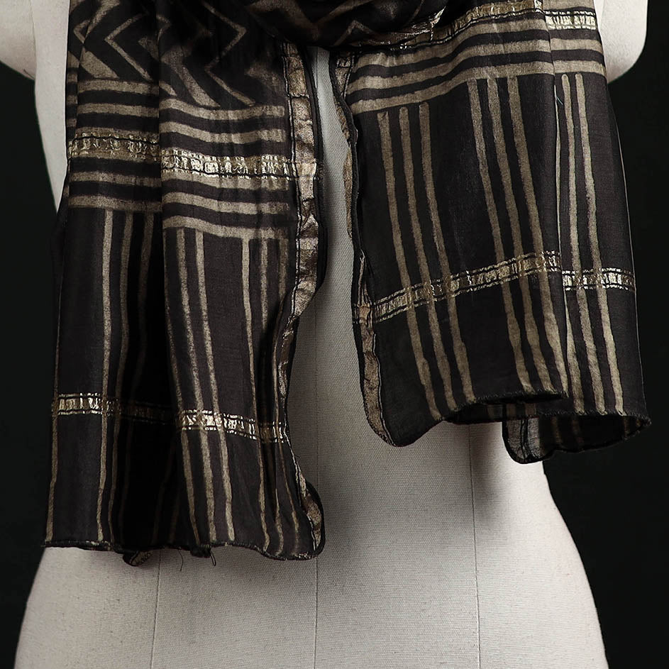 Akola Hand Block Print Chanderi Silk Handloom Stole 02