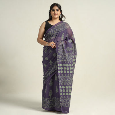 hand batik printed saree