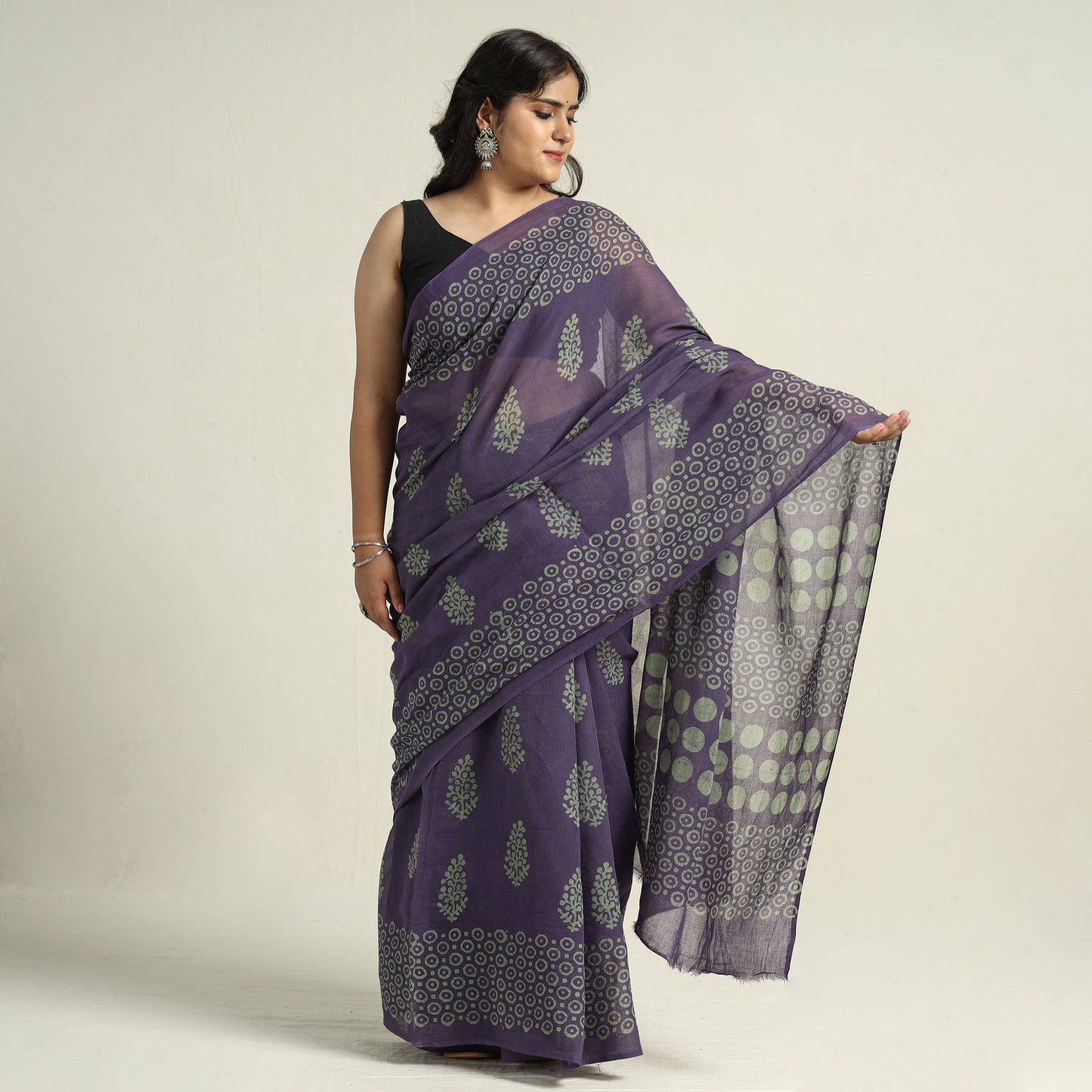 hand batik printed saree