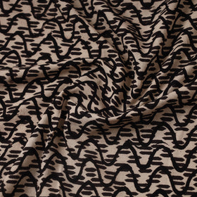 Black Hand Block Print Cotton Ajrakh Fabric