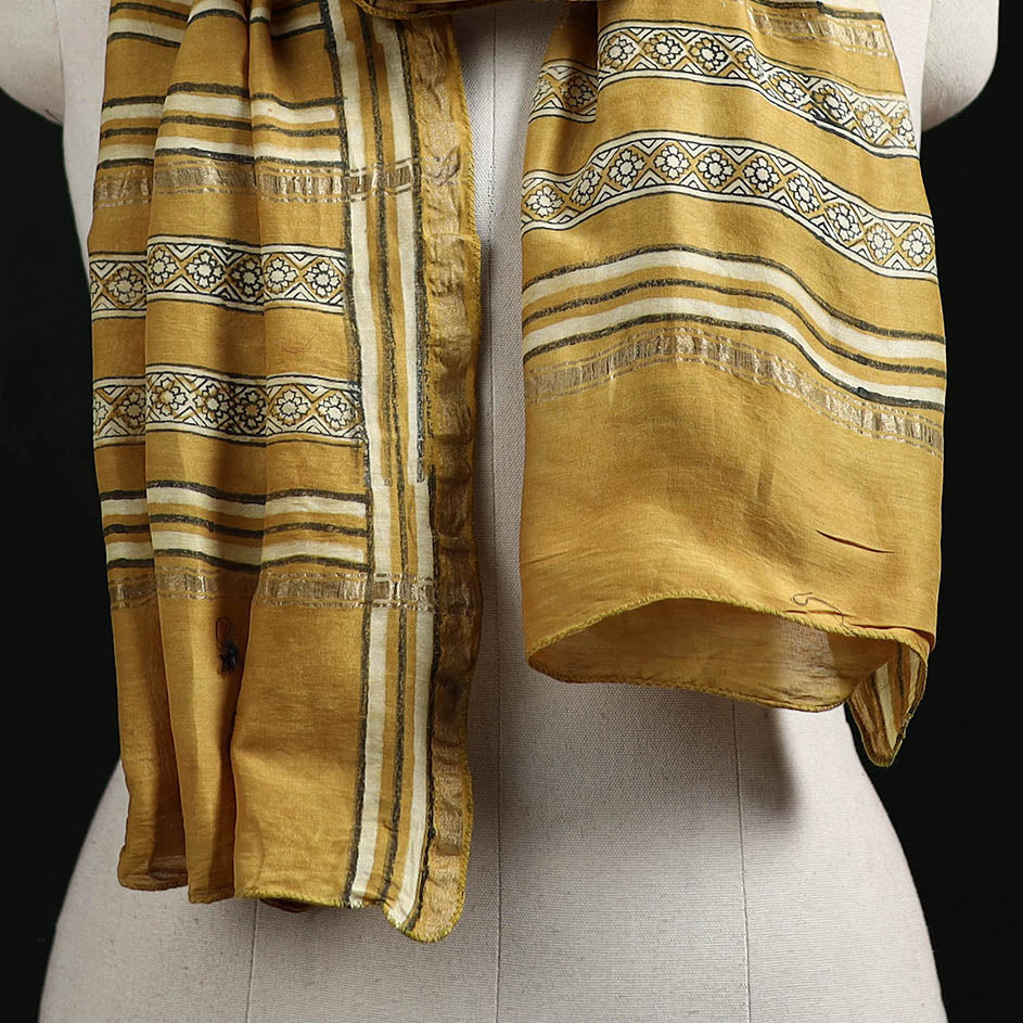 Akola Hand Block Print Chanderi Silk Handloom Stole 05