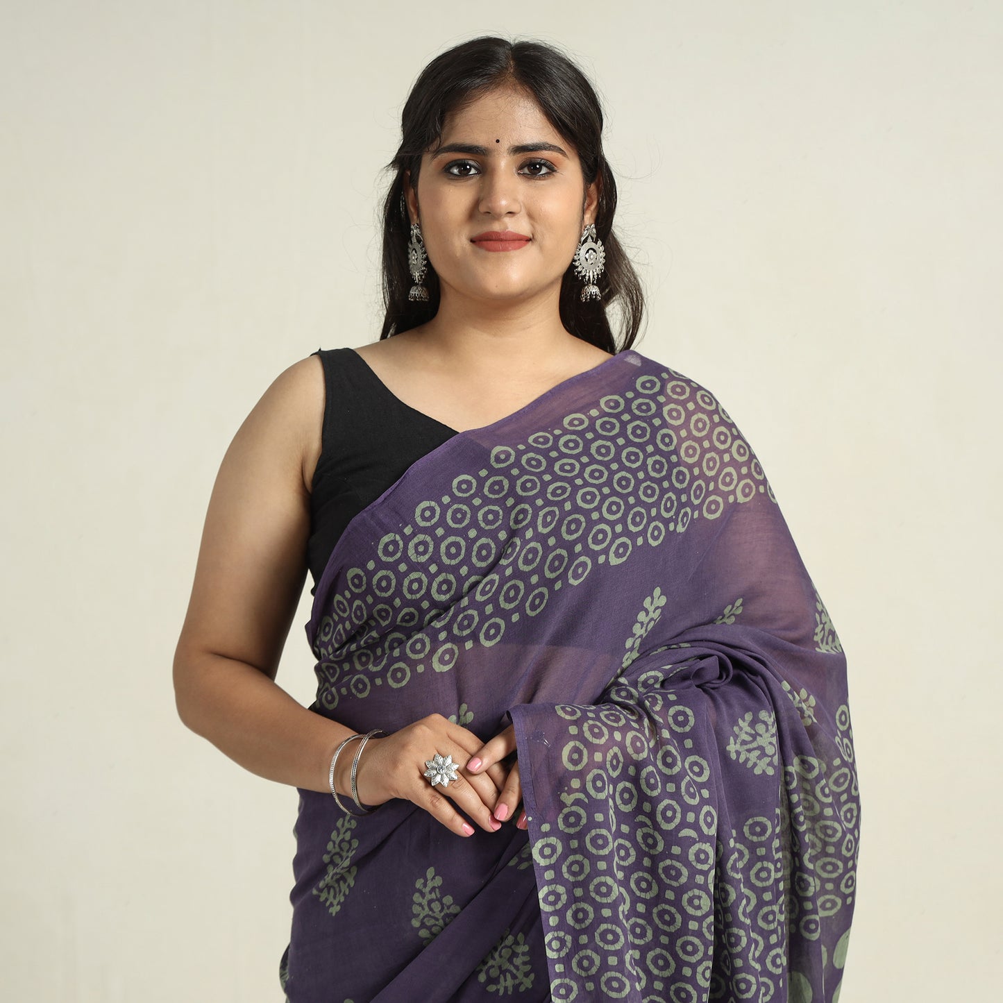 hand batik printed saree