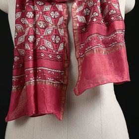 Akola Hand Block Print Chanderi Silk Handloom Stole 06