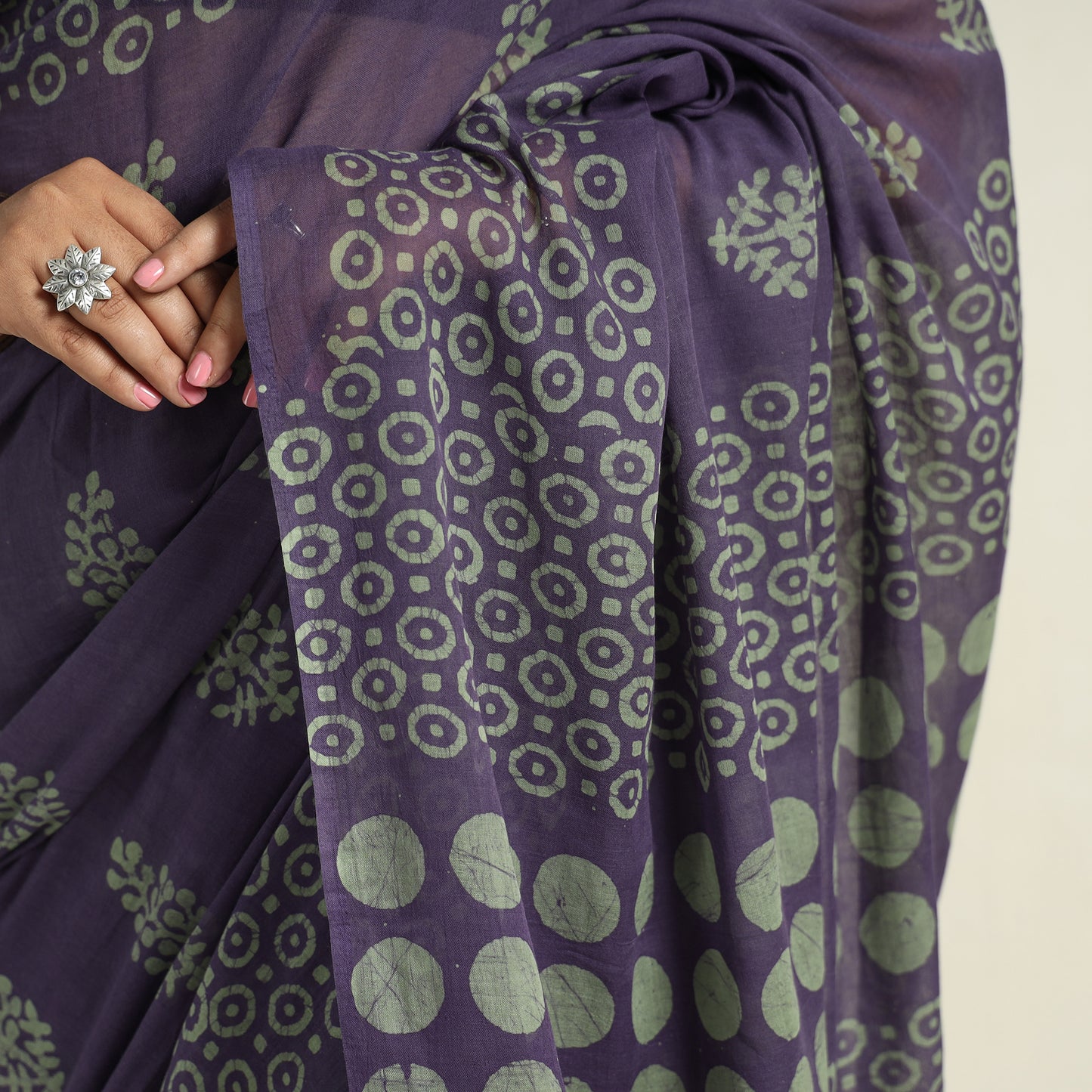 hand batik printed saree