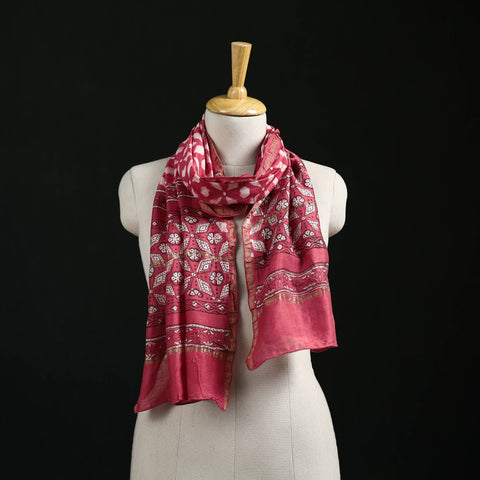 Akola Hand Block Print Chanderi Silk Handloom Stole 06