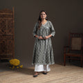 Gota Work Bandhani Tie-Dye Cotton A-Line Long Kurta for Women 13