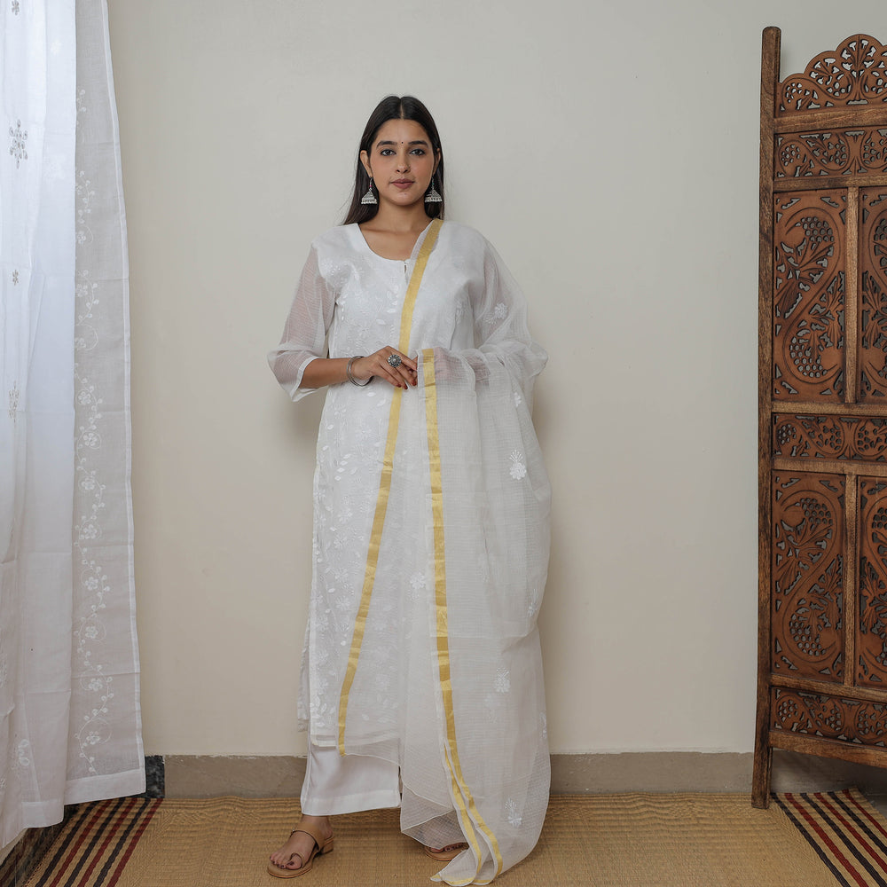 Kota Doria Kurta Suit Set