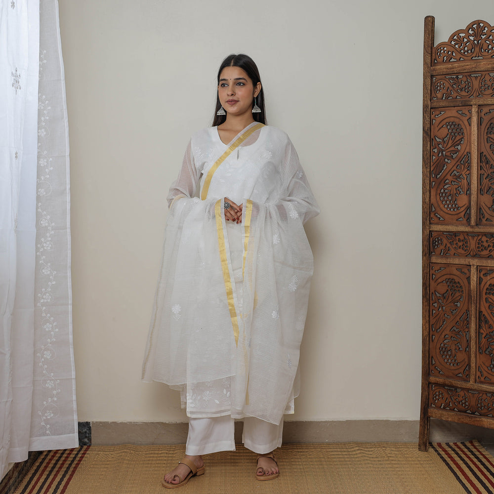 Kota Doria Kurta Suit Set