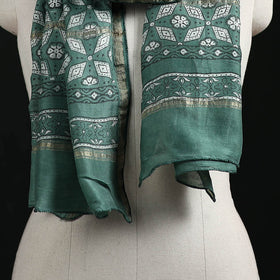 Akola Hand Block Print Chanderi Silk Handloom Stole 13